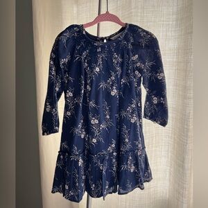 Ralph Lauren Girls navy floral dress and bloomer set.